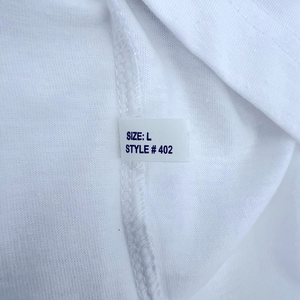 KARL LAGERFELD PARIS, WHITE TEE SHIRT, 100% COTTON, UNISEX, LARGE SIZE - Picture 15 of 16